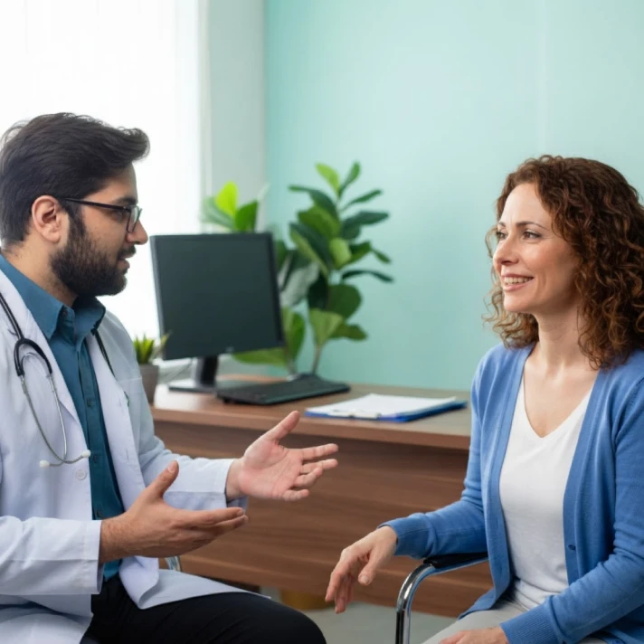 Care manager meeting with a patient